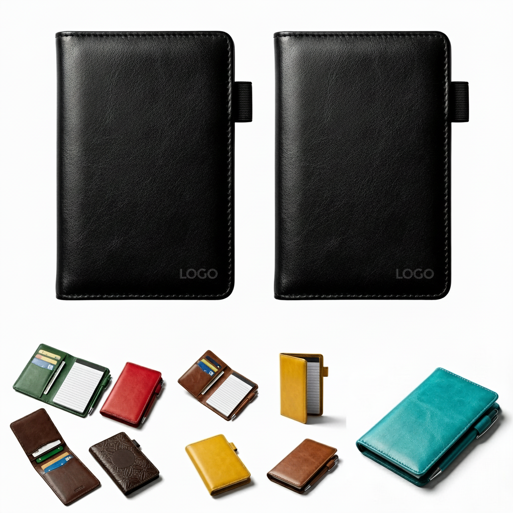 Custom A7 PU Leather Notepad with Touchscreen Pen & Card Slot