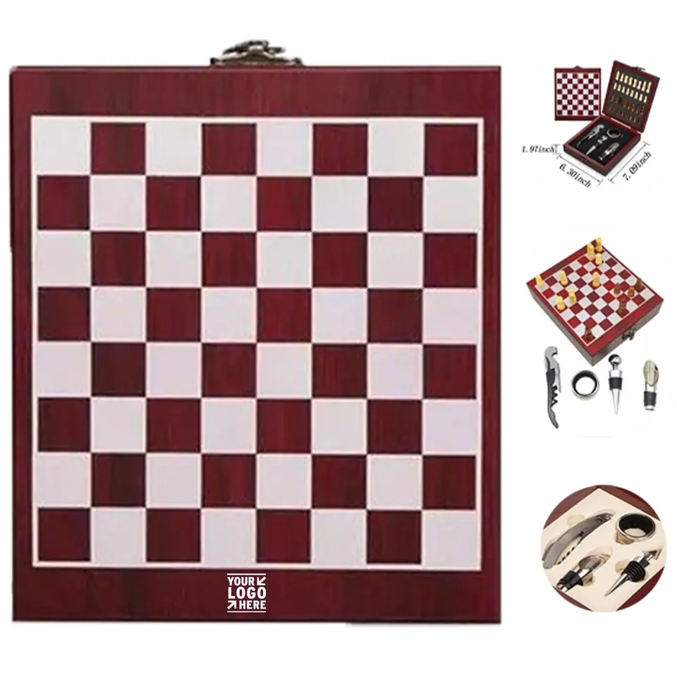 Elegant Wine and Chess Companion Set
