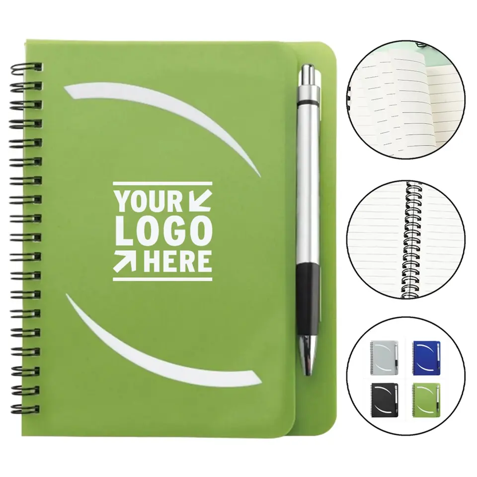 Compact Spiral Notebook with Writing Tool
