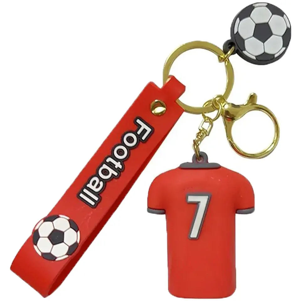 Soccer Celebration Rubber Keychain 2