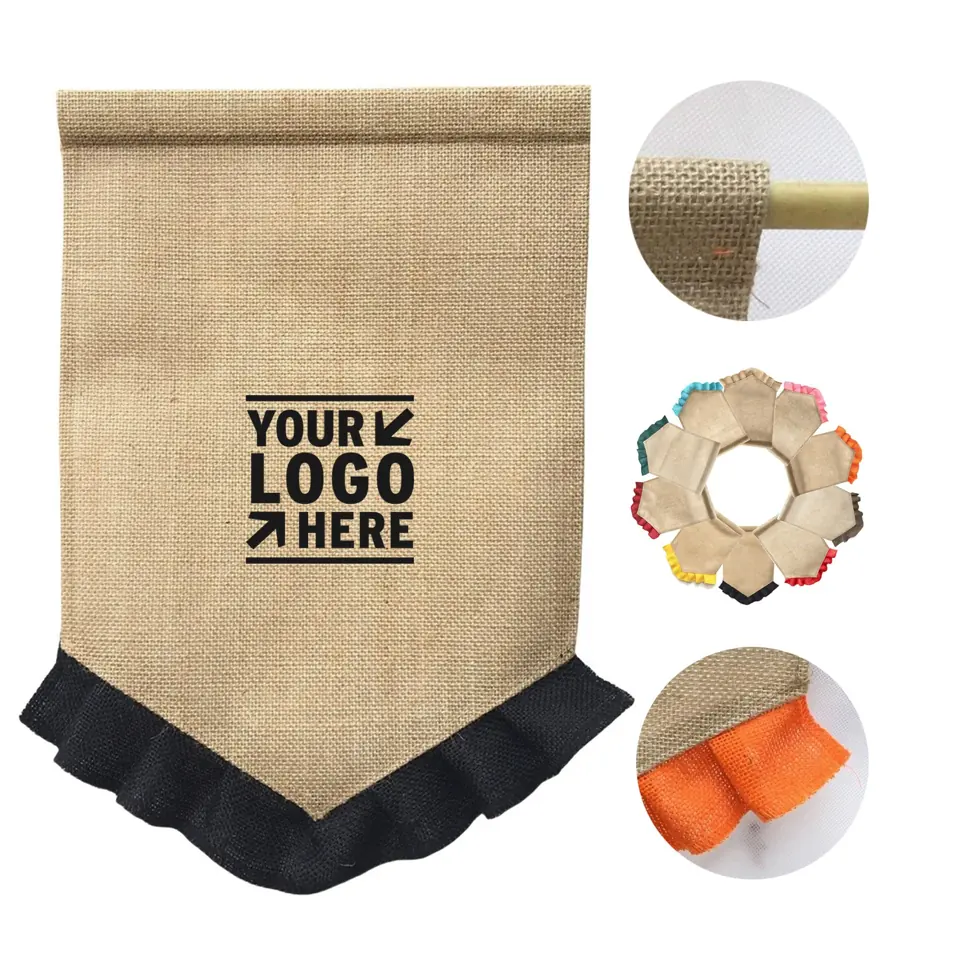 Rustic Linen Garden Flag for Celebrations