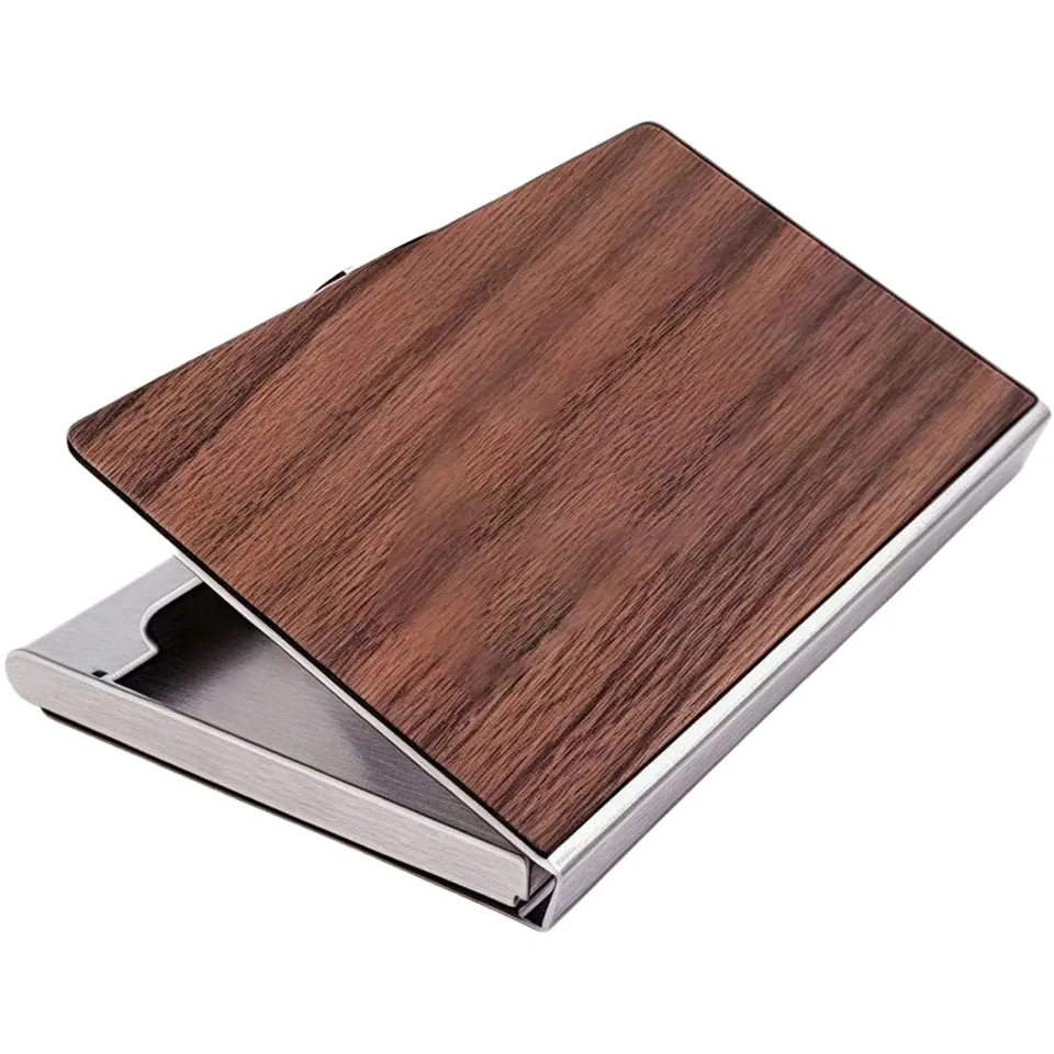 Elegant Wooden Business Card Case 2