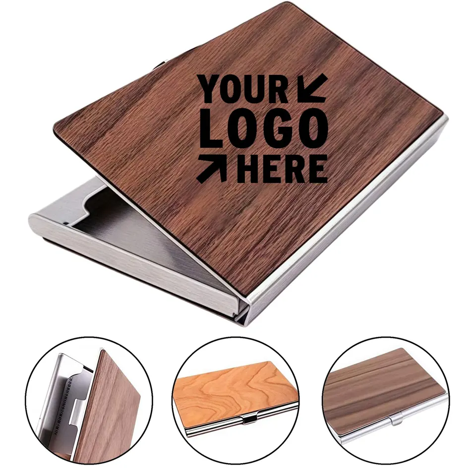 Elegant Wooden Business Card Case
