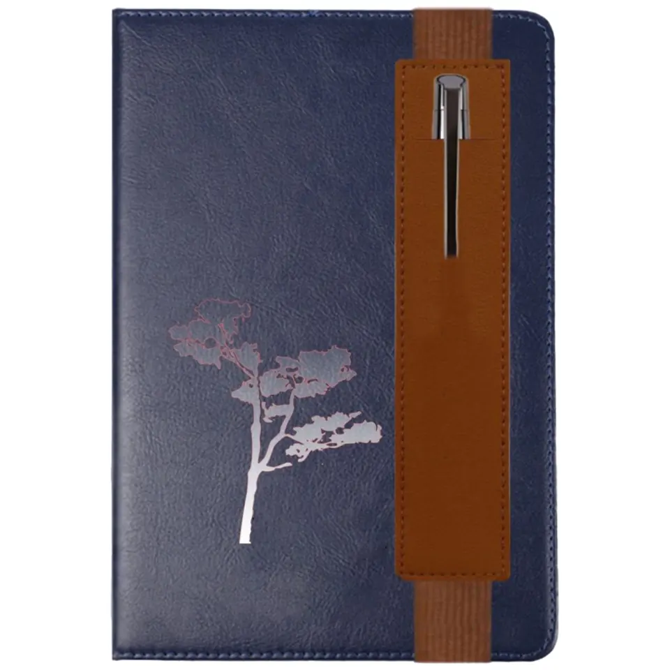 Premium PU Leather Journal with Wooden Twist Pen 2