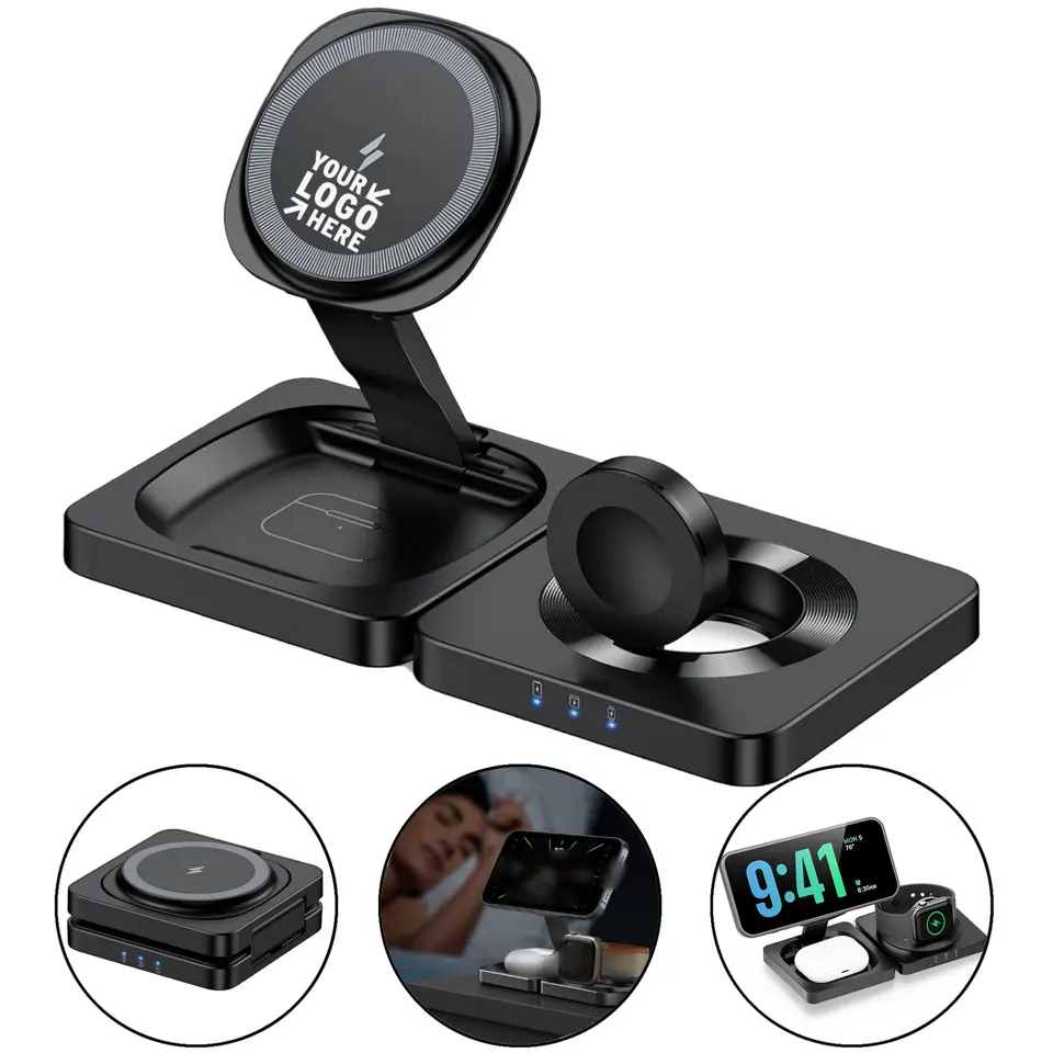 Portable Tri-Fold Wireless Charging Station
