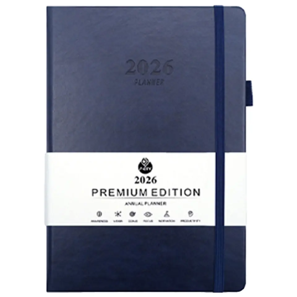 Premium Annual Organizer with Ribbon Marker and Elastic Band 2