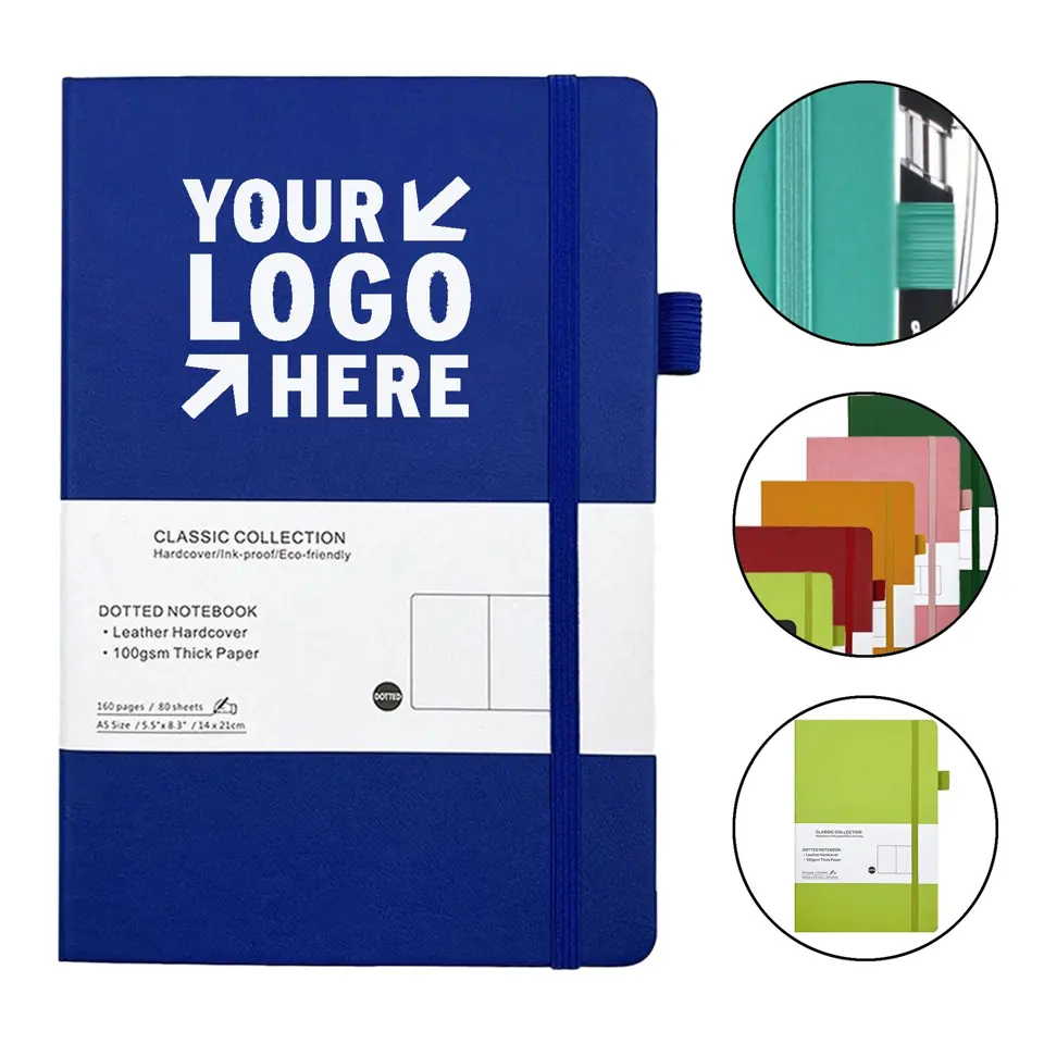 Premium Dotted Hardcover Journal with Writing Tool