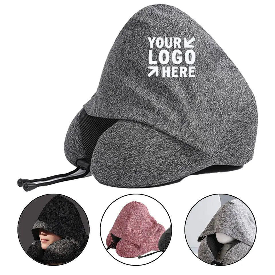 Comfort Travel Pillow with Hood and Carry Bag