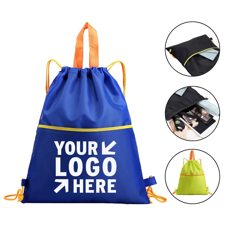 All-Weather Drawstring Backpack with Front Pocket