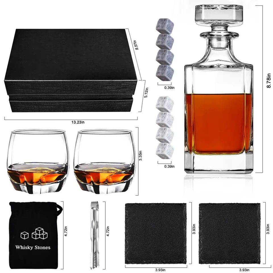 Premium Whiskey Decanter Set with Gift Box 2