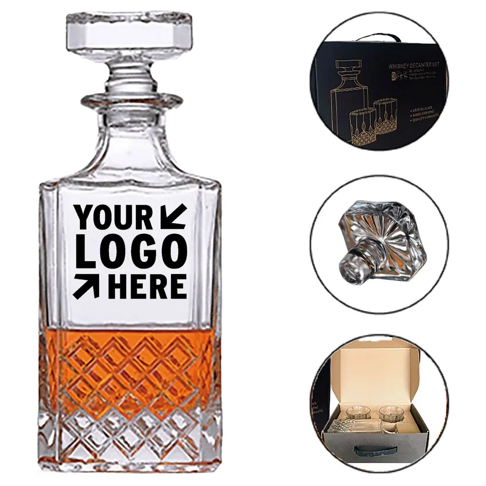 Premium Whiskey Decanter Set with Glasses