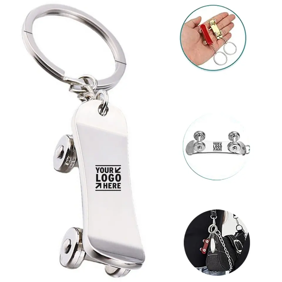 Mini Skateboard Charm Keychain