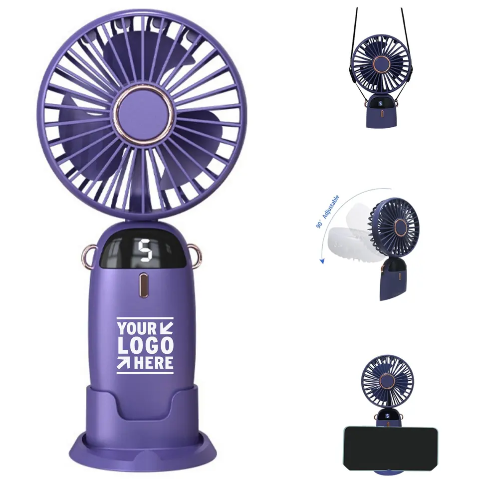 Portable Rechargeable Handheld Fan with LCD Display