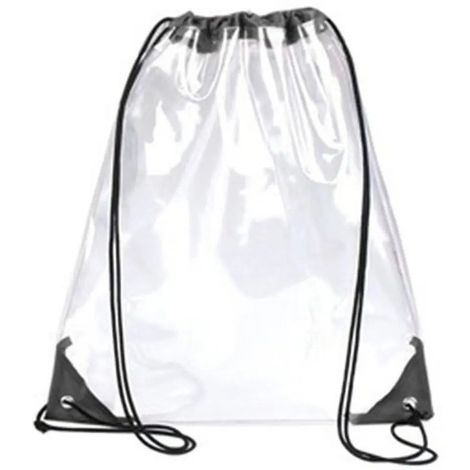 Water-Resistant Transparent Drawstring Tote 2