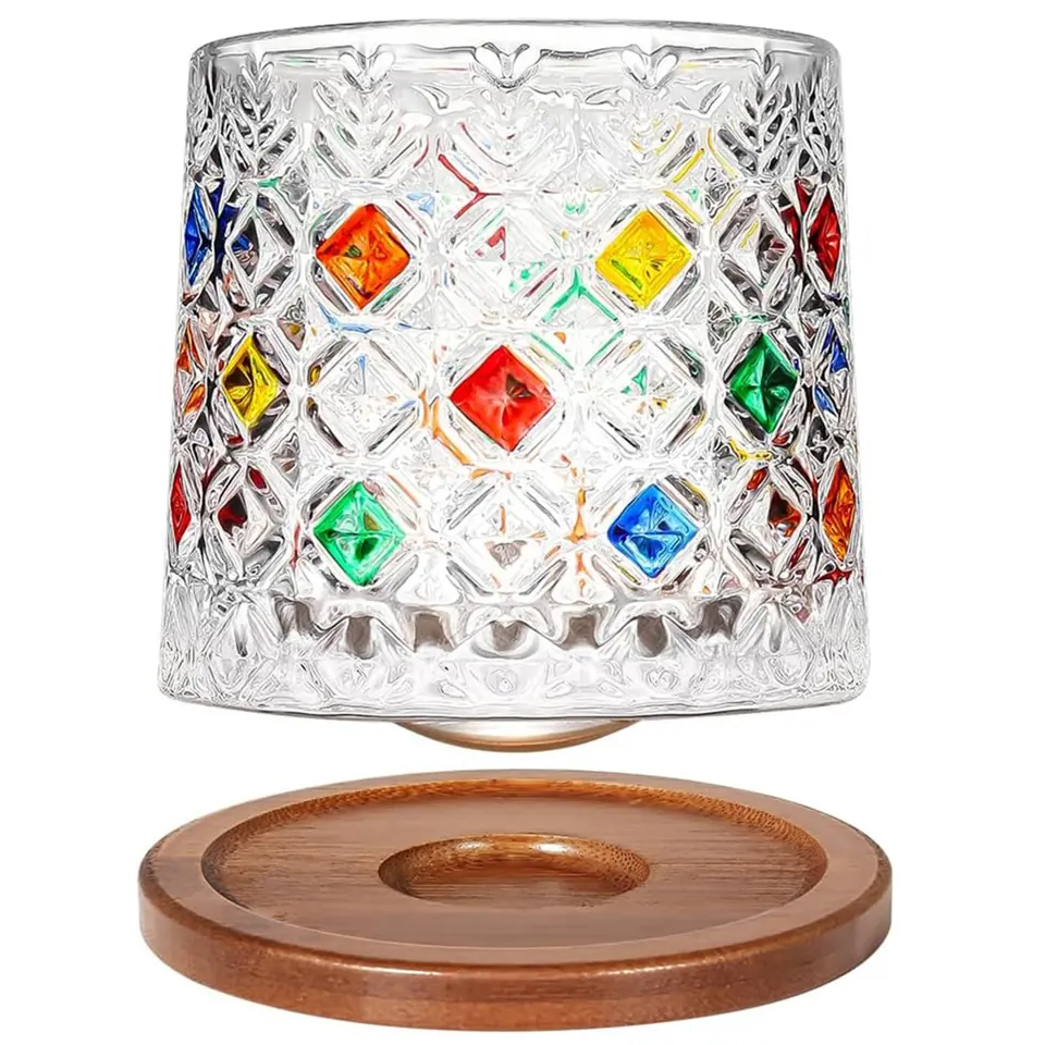 Premium Rotating Whiskey Glass Set 2