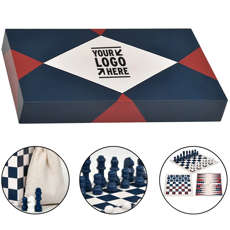 Portable Copper-Finish Foldable Chess Set