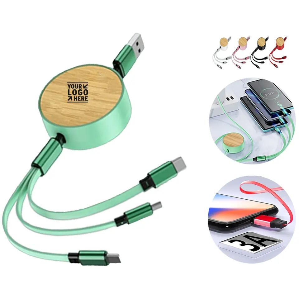 Eco-Friendly Bamboo Multi-Device Charging Cable