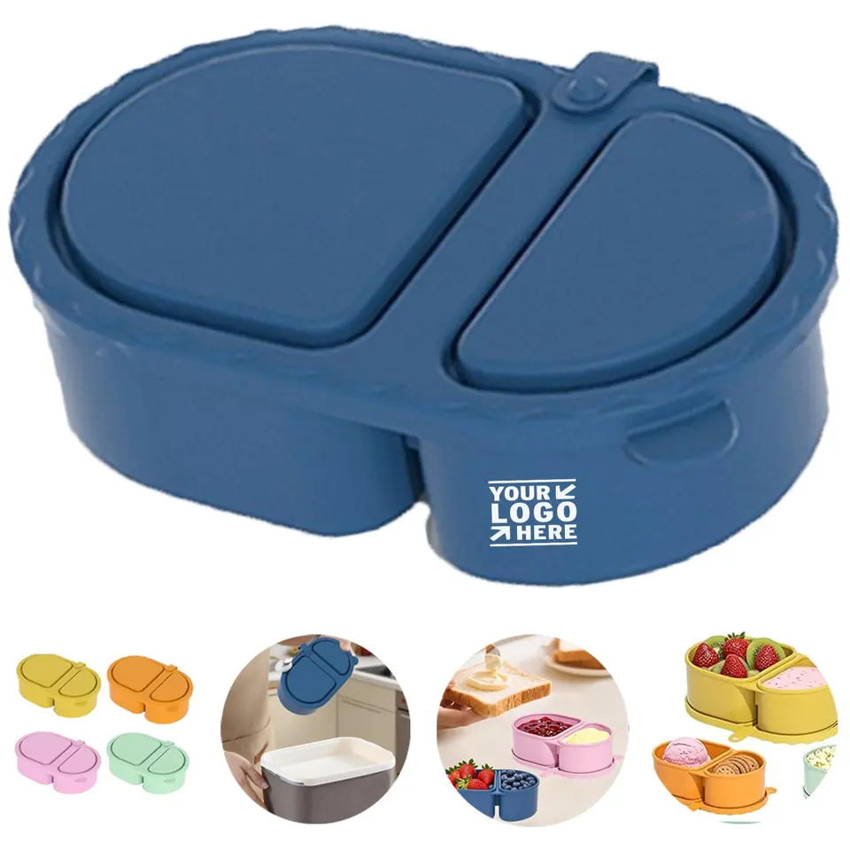 Dual-Compartment Silicone Food Container