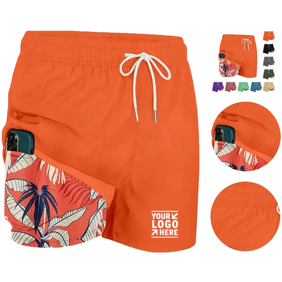 Tropical Print Quick-Dry Swim Shorts