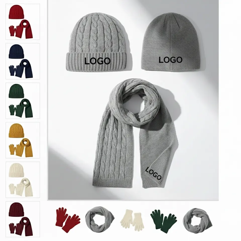 Alpaca Wool Winter Trio: Scarf, Gloves & Beanie Set