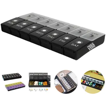 Weekly Medication Organizer with Day and Night Compartments
