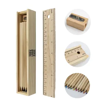 Creative Color Pencil Wooden Stationery Set