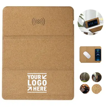 Tri-Fold Cork Charging Mouse Pad