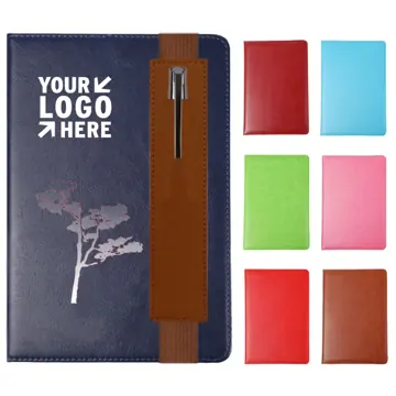 Premium PU Leather Journal with Wooden Twist Pen