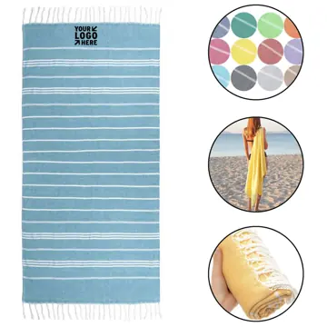 Premium Cotton Beach Towel with Fringe Trim