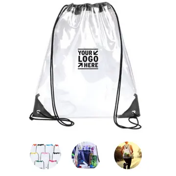 Water-Resistant Transparent Drawstring Tote
