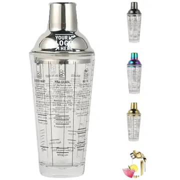 Premium Glass Cocktail Mixer with Integrated Measuring