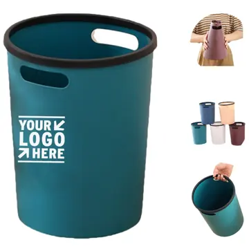 Circular Waste Bin with Handles and Secure Rim