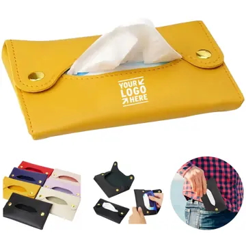 Compact Leather Tissue Pouch