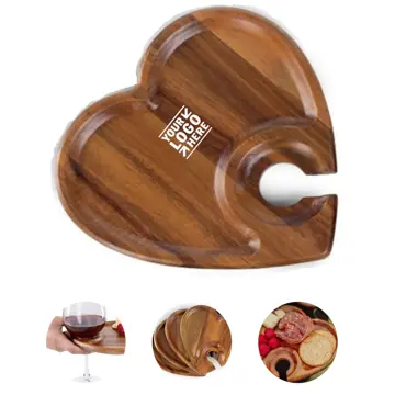 Elegant Heart-Shaped Serving Tray with Glass Holder