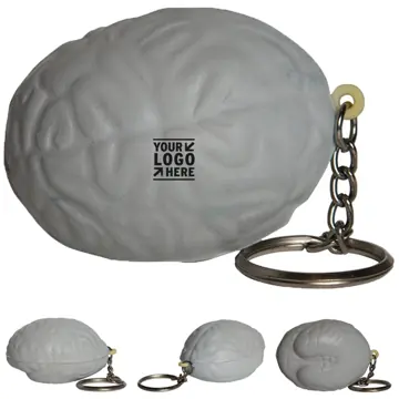 Gray Brain Stress Relief Key Ring
