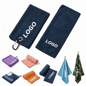 Super Absorbent Microfiber Waffle Weave Golf Towel with Secure Carabiner Clip
